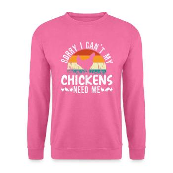 Hühnerzüchter Hühnerflüsterer Nutztier - Unisex Pullover - Pink - Vorne