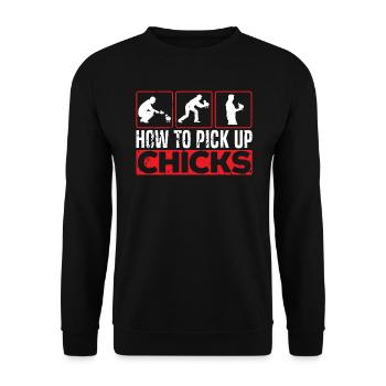 Poulet fermier Poulet Chuchoteur Animal de la ferme - Sweat-shirt Unisexe - noir - Devant - Alina (178cm) & Michal (187cm)