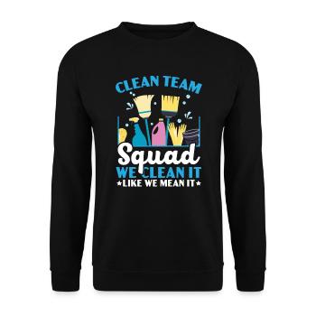 Housekeeping Housekeeper Cleaner Job Cleaning Crew - Unisex Sweatshirt - black - Front - Alina (178cm) & Michal (187cm)