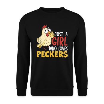 Chicken Farmer Chicken Whisperer Farm Animal - Unisex Sweatshirt - black - Front - Alina (178cm) & Michal (187cm)