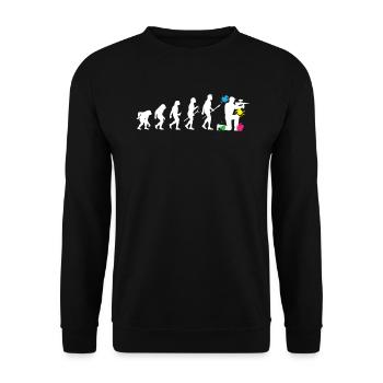Paintball Evolution Paintball Player Paintballer - Unisex Sweatshirt - black - Front - Alina (178cm) & Michal (187cm)