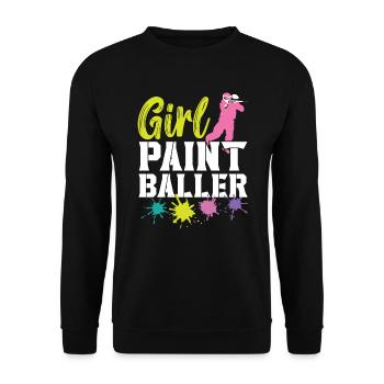 Girl Paintballer Paintball Player Paintballer - Unisex Sweatshirt - black - Front - Alina (178cm) & Michal (187cm)