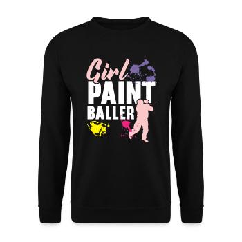 Girl Paintballer Paintball Player Paintballer - Unisex Sweatshirt - black - Front - Alina (178cm) & Michal (187cm)