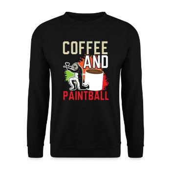 Kaffeetrinker Paintballspieler Paintballer - Unisex Pullover - Schwarz - Vorne - Alina (178cm) & Michal (187cm)