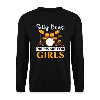 Drummer Musical Instrument Musician Drum Player - Unisex Sweatshirt - black - Front - Alina (178cm) & Michal (187cm)