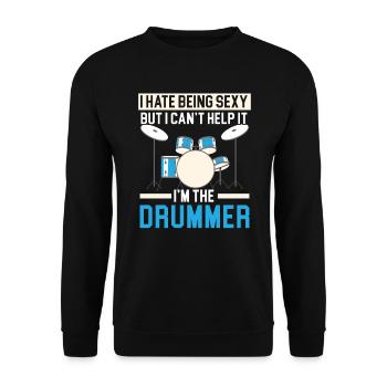 Drummer Musical Instrument Musician Drum Player - Unisex Sweatshirt - black - Front - Alina (178cm) & Michal (187cm)