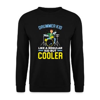 Drummer Musical Instrument Musician Drum Player - Unisex Sweatshirt - black - Front - Alina (178cm) & Michal (187cm)