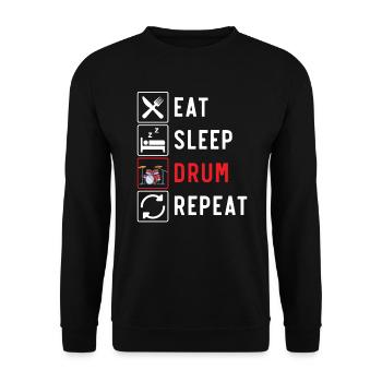 Batteur Instrument de musique Musicien Joueur de batterie - Sweat-shirt Unisexe - noir - Devant - Alina (178cm) & Michal (187cm)