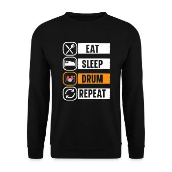Schlagzeuger Musikinstrument Musiker Schlagzeuger - Unisex Pullover - Schwarz - Vorne - Alina (178cm) & Michal (187cm)