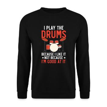Drummer Musical Instrument Musician Drum Player - Unisex Sweatshirt - black - Front - Alina (178cm) & Michal (187cm)