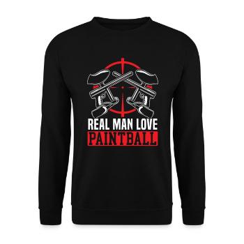 Paintball Paint Gun Paintball Player Paintballer - Unisex Sweatshirt - black - Front - Alina (178cm) & Michal (187cm)