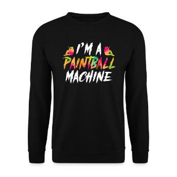 Paintball Machine Paintball Player Paintballer - Unisex Sweatshirt - black - Front - Alina (178cm) & Michal (187cm)