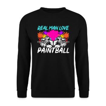 Paintball Paint Gun Paintball Player Paintballer - Unisex Sweatshirt - black - Front - Alina (178cm) & Michal (187cm)