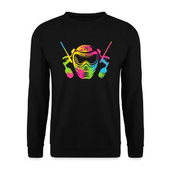 Paintball Paint Gun Paintball Player Paintballer - Unisex Sweatshirt - black - Front - Alina (178cm) & Michal (187cm)