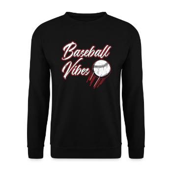 Baseball-Liebhaber Baseballspieler Baseballtrainer - Unisex Pullover - Schwarz - Vorne - Alina (178cm) & Michal (187cm)