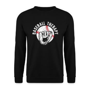Thérapie de baseball Joueur de baseball Entraîneur de baseball - Sweat-shirt Unisexe - noir - Devant - Alina (178cm) & Michal (187cm)