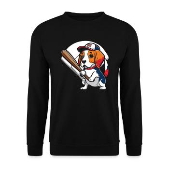 Baseball-Hund Baseball-Spieler Baseball-Trainer - Unisex Pullover - Schwarz - Vorne - Alina (178cm) & Michal (187cm)