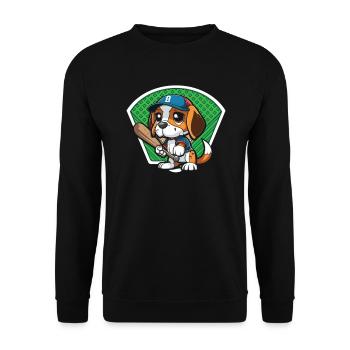 Baseball-Hund Baseball-Spieler Baseball-Trainer - Unisex Pullover - Schwarz - Vorne - Alina (178cm) & Michal (187cm)
