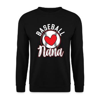 Baseball Nana Baseball Oma Baseball Fan - Unisex Pullover - Schwarz - Vorne - Alina (178cm) & Michal (187cm)