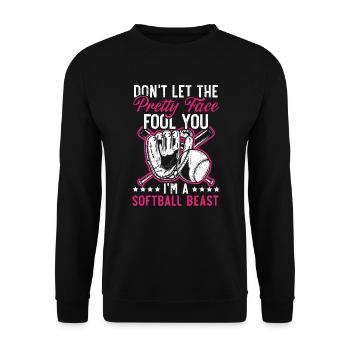 Baseball Girl Joueur de baseball Entraîneur de baseball - Sweat-shirt Unisexe - noir - Devant - Alina (178cm) & Michal (187cm)
