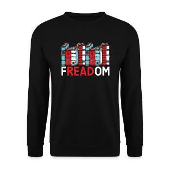 Read Banned Books Bookworm Book Lover Bibliophile - Unisex Sweatshirt - black - Front - Alina (178cm) & Michal (187cm)