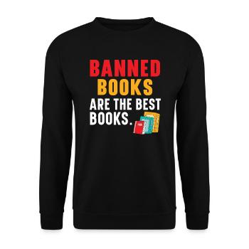 Read Banned Books Bookworm Book Lover Bibliophile - Unisex Sweatshirt - black - Front - Alina (178cm) & Michal (187cm)
