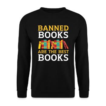 Read Banned Books Bookworm Book Lover Bibliophile - Unisex Sweatshirt - black - Front - Alina (178cm) & Michal (187cm)