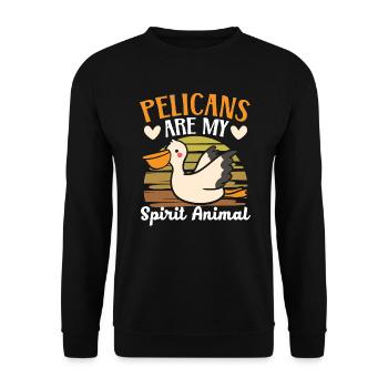 Amoureux des oiseaux Animal volant Ornithologie Pelicans - Sweat-shirt Unisexe - noir - Devant - Alina (178cm) & Michal (187cm)