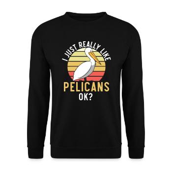 Amoureux des oiseaux Animal volant Ornithologie Pelicans - Sweat-shirt Unisexe - noir - Devant - Alina (178cm) & Michal (187cm)