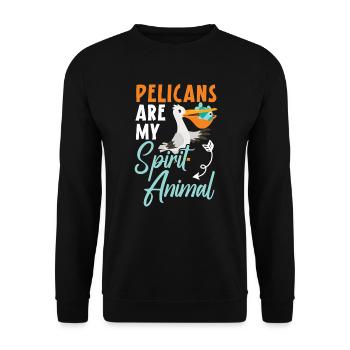 Amoureux des oiseaux Animal volant Ornithologie Pelicans - Sweat-shirt Unisexe - noir - Devant - Alina (178cm) & Michal (187cm)