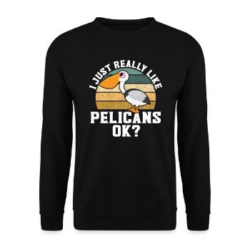 Amoureux des oiseaux Animal volant Ornithologie Pelicans - Sweat-shirt Unisexe - noir - Devant - Alina (178cm) & Michal (187cm)