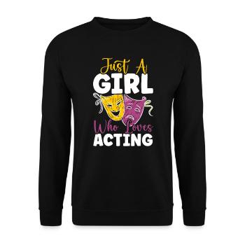 Theaterprobe Darsteller Künstler Schauspielerin Schauspieler - Unisex Pullover - Schwarz - Vorne - Alina (178cm) & Michal (187cm)
