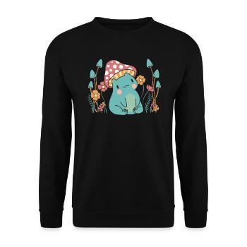 Cottagecore Champignon Esthétique Conservation de la nature - Sweat-shirt Unisexe - noir - Devant - Alina (178cm) & Michal (187cm)