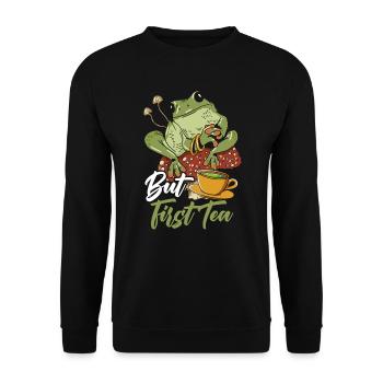 Cottagecore Mushroom Aesthetic Nature Conservation - Unisex Sweatshirt - black - Front - Alina (178cm) & Michal (187cm)