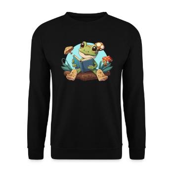 Cottagecore Champignon Esthétique Conservation de la nature - Sweat-shirt Unisexe - noir - Devant - Alina (178cm) & Michal (187cm)
