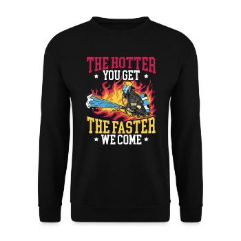 Fireman Fire Rescue Firefighter Firetruck - Unisex Sweatshirt - black - Front - Alina (178cm) & Michal (187cm)