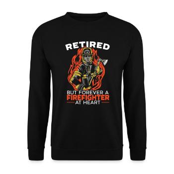 Feuerwehrmann Feuerwehrauto - Unisex Pullover - Schwarz - Vorne - Alina (178cm) & Michal (187cm)