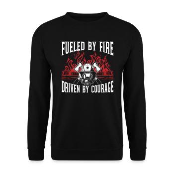 Fueled By Fire Driven By Courage Fireman Firefight - Unisex Sweatshirt - black - Front - Alina (178cm) & Michal (187cm)