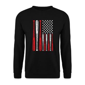Baseball-Liebhaber Baseball-Spieler Baseball-Trainer USA - Unisex Pullover - Schwarz - Vorne - Alina (178cm) & Michal (187cm)
