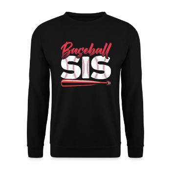 Baseball Sis Baseballspieler Baseball Trainer Sport - Unisex Pullover - Schwarz - Vorne - Alina (178cm) & Michal (187cm)