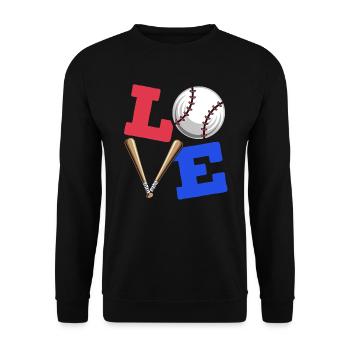 Baseball-Liebhaber Baseballspieler Baseball-Trainer - Unisex Pullover - Schwarz - Vorne - Alina (178cm) & Michal (187cm)