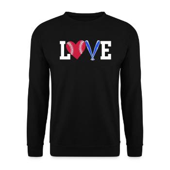 Baseball-Liebhaber Baseballspieler Baseball-Trainer - Unisex Pullover - Schwarz - Vorne - Alina (178cm) & Michal (187cm)