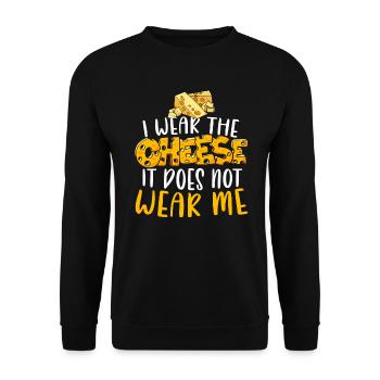Je porte le fromage Il ne me porte pas de nourriture au fromage - Sweat-shirt Unisexe - noir - Devant - Alina (178cm) & Michal (187cm)