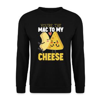 You're The Mac To My Cheese Eater Cheesy Food - Unisex Sweatshirt - black - Front - Alina (178cm) & Michal (187cm)