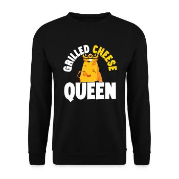 Grilled Cheese Queen Cheesy Food Lover Foodie - Unisex Sweatshirt - black - Front - Alina (178cm) & Michal (187cm)