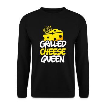 Gegrillter Käse Queen Käse Liebhaber Feinschmecker - Unisex Pullover - Schwarz - Vorne - Alina (178cm) & Michal (187cm)