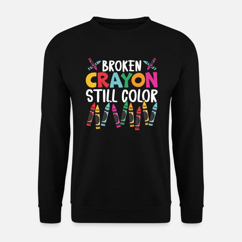 Zerbrochener Buntstift Still Farbe Färbung Künstlerische - Unisex Pullover - Schwarz