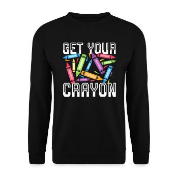 Obtenez votre couleur de dessin artistique de coloriage de crayon - Sweat-shirt Unisexe - noir - Devant - Alina (178cm) & Michal (187cm)