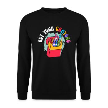 Obtenez votre couleur de dessin artistique de coloriage de crayon - Sweat-shirt Unisexe - noir - Devant - Alina (178cm) & Michal (187cm)