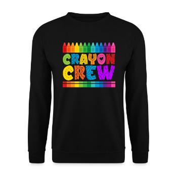 Crayon Crew Färbung Künstlerische Zeichnung Farbe - Unisex Pullover - Schwarz - Vorne - Alina (178cm) & Michal (187cm)